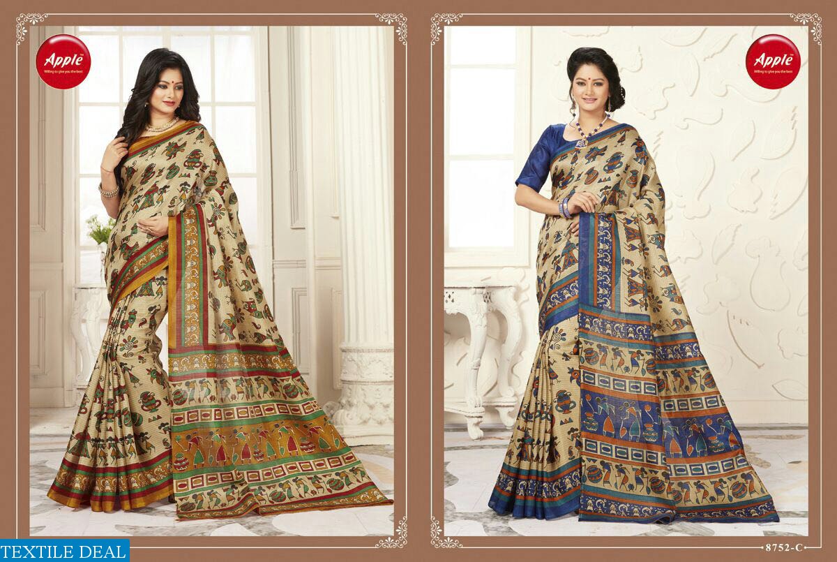 apple madhubani vol-5 wholesale cotton silk saree